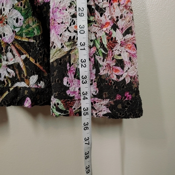 Anthropologie Eri + Ali Nevaeh Black Floral Lace Dress Size 4 - Picture 5 of 12